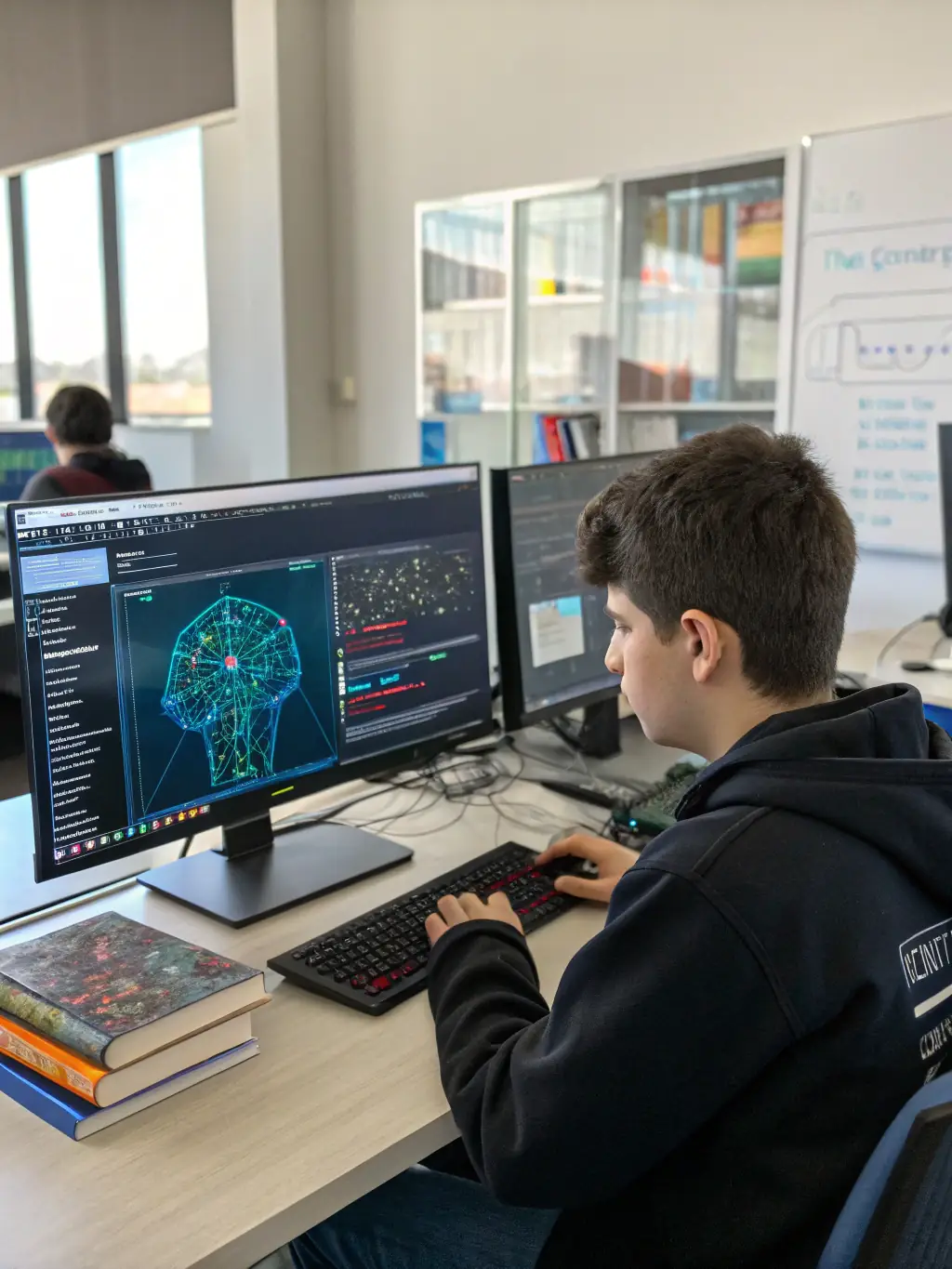 A student deploying a machine learning model to a cloud platform, demonstrating the practical application of data science skills.