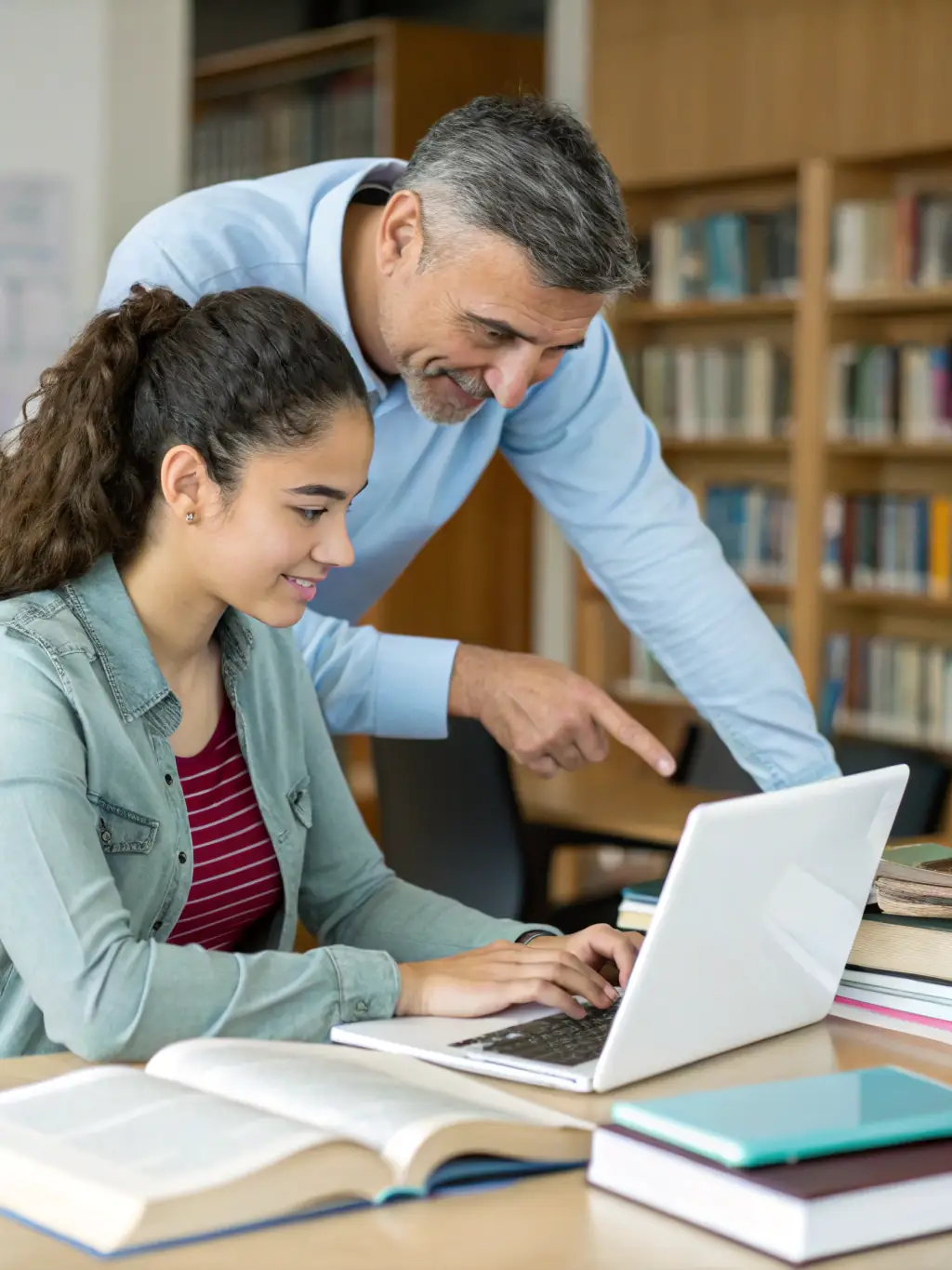 A mentor guiding a student through a complex coding problem, providing personalized feedback and support in a one-on-one mentorship session.
